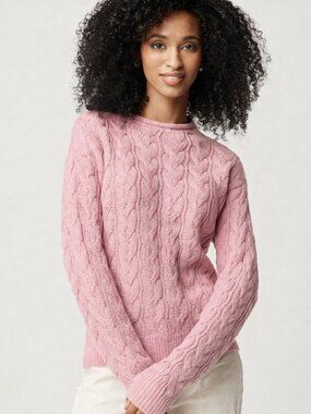 J. Crew Factory Cable Mockneck Sweater Light Pink XXS NWT